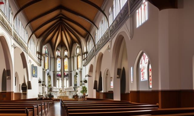 Detailed Church Interior in Professional Photography Style