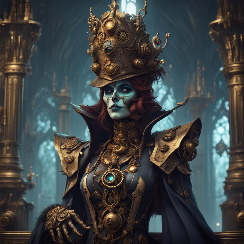 Steampunk Lich Admiral Fantasy Concept Art
