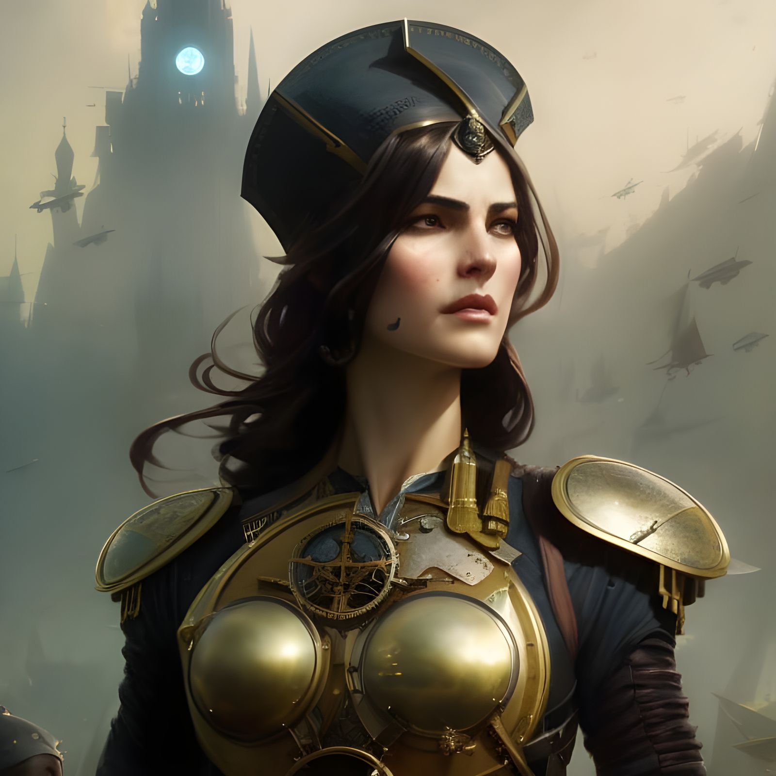 Steampunk Captain Portrait with Dramatic Lighting