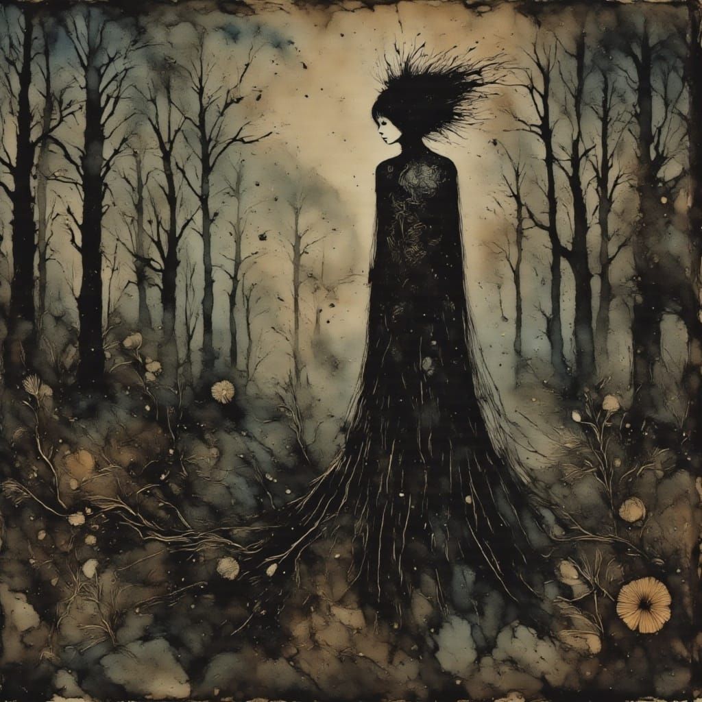 Fae Witch Queen Summons Ghosts in Cyberpunk Graveyard