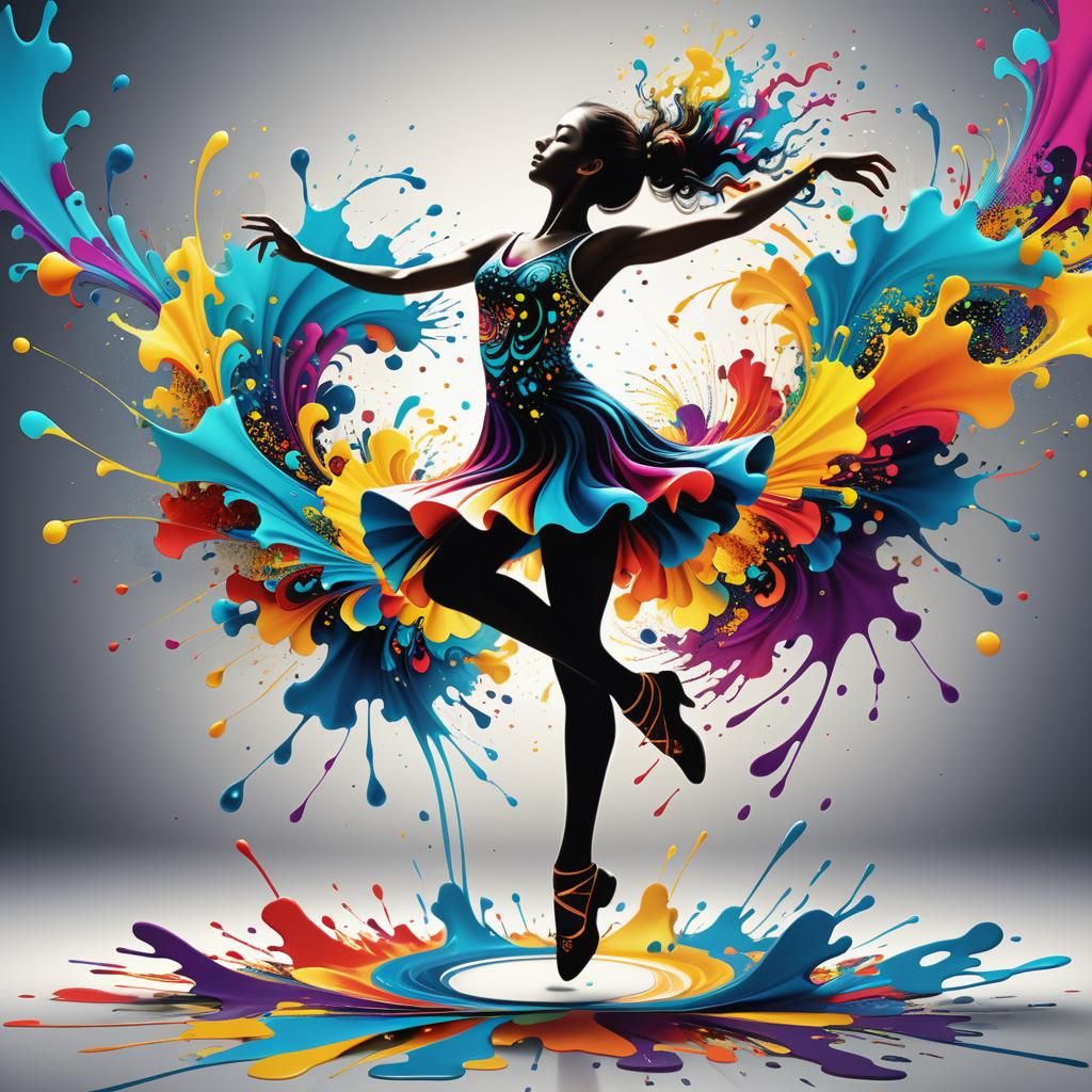 Dynamic Ink Splatter Fractal Art in 8K