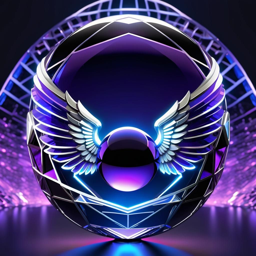 Glowing Sapphire Energy with Amethyst Angel Wings