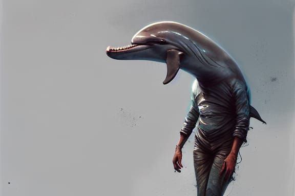 Dolphin Humanoid Farmer in Detailed 3D Art