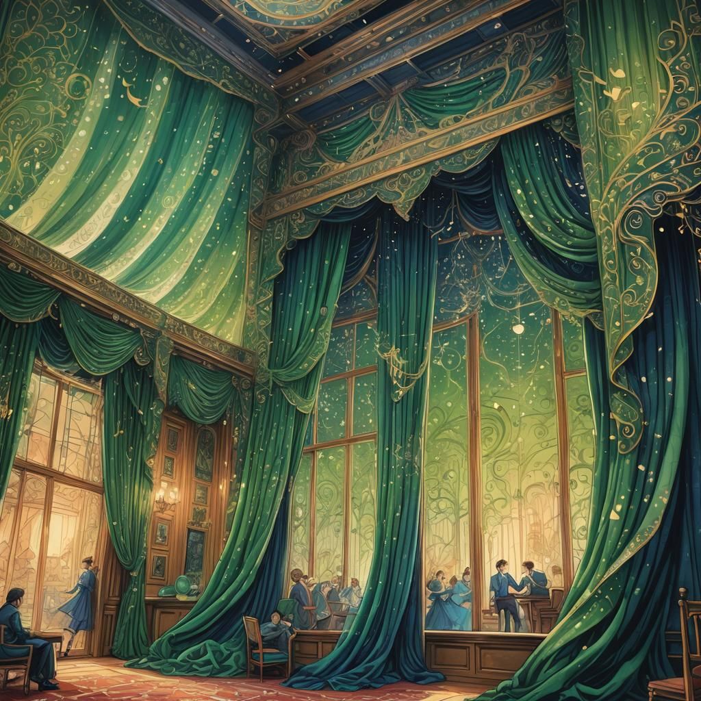 Drawings Come Alive on Theater Curtains