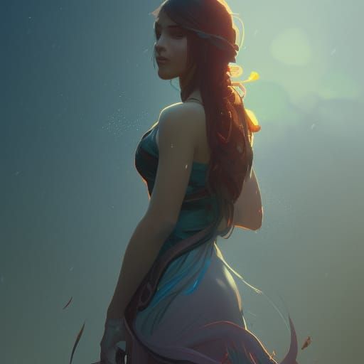 Beautiful Girl Portrait with Dynamic Lighting