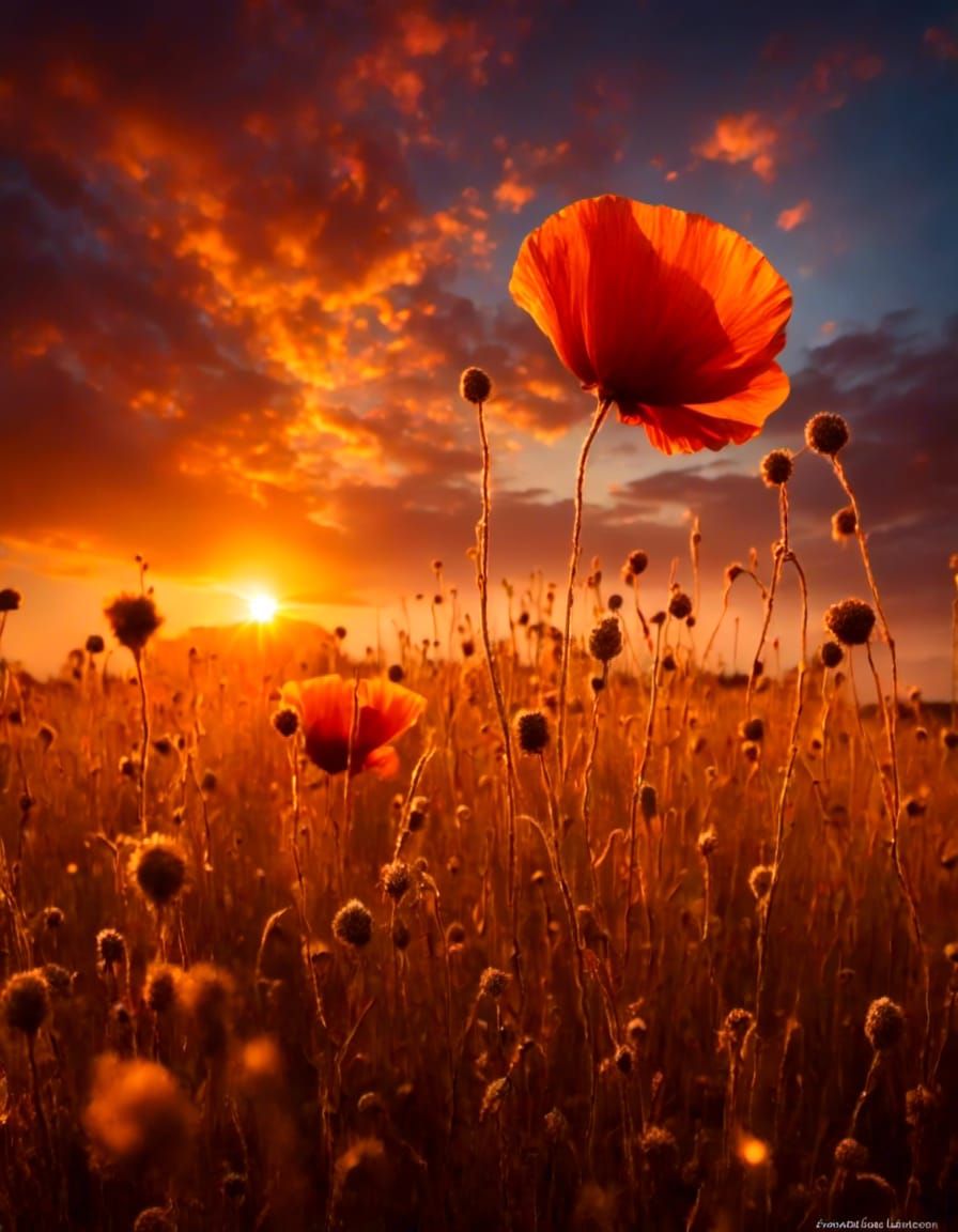 Gilded Sunset and Sparkling Celestial Sky