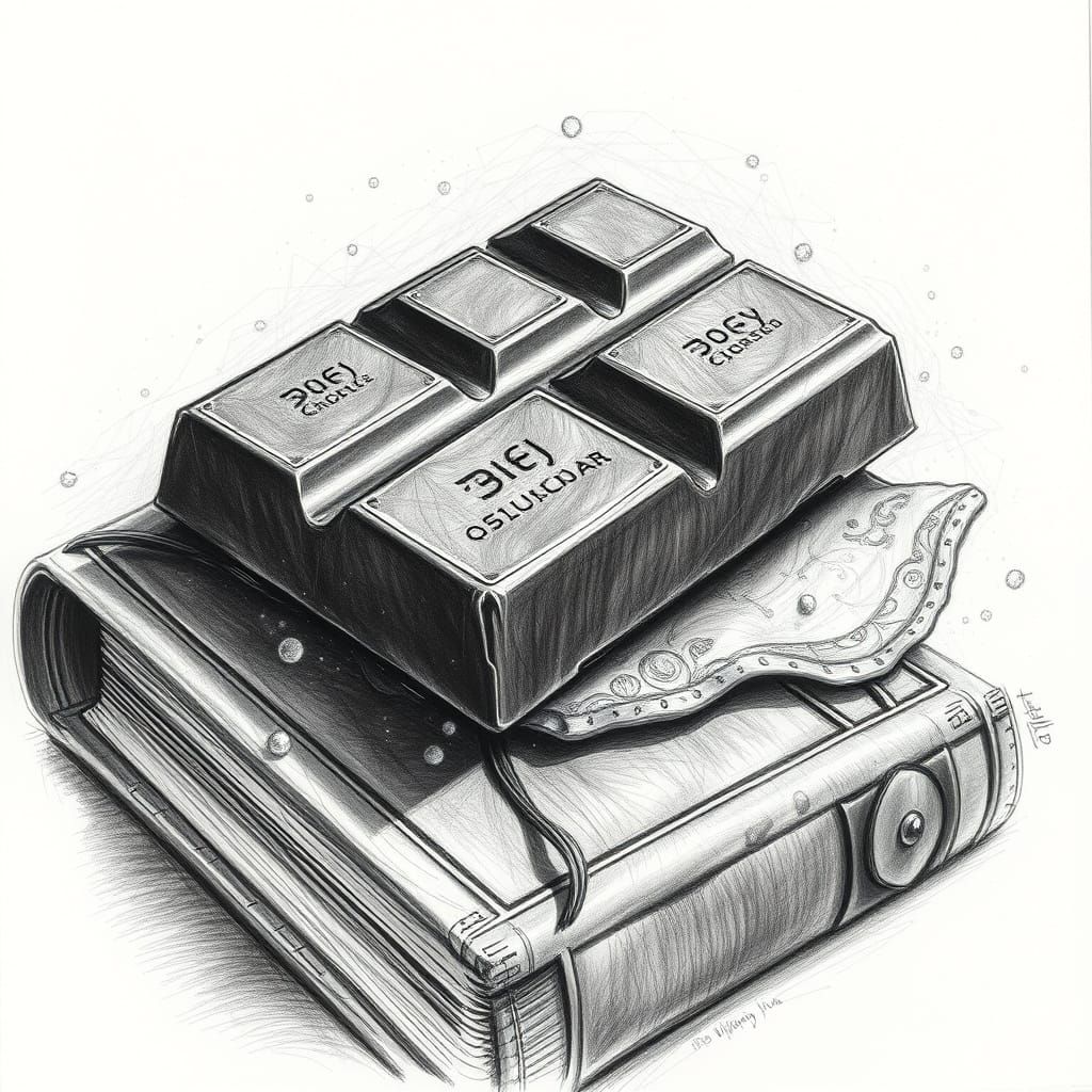 Dark Chocolate Treasure: Detailed Charcoal Drawing