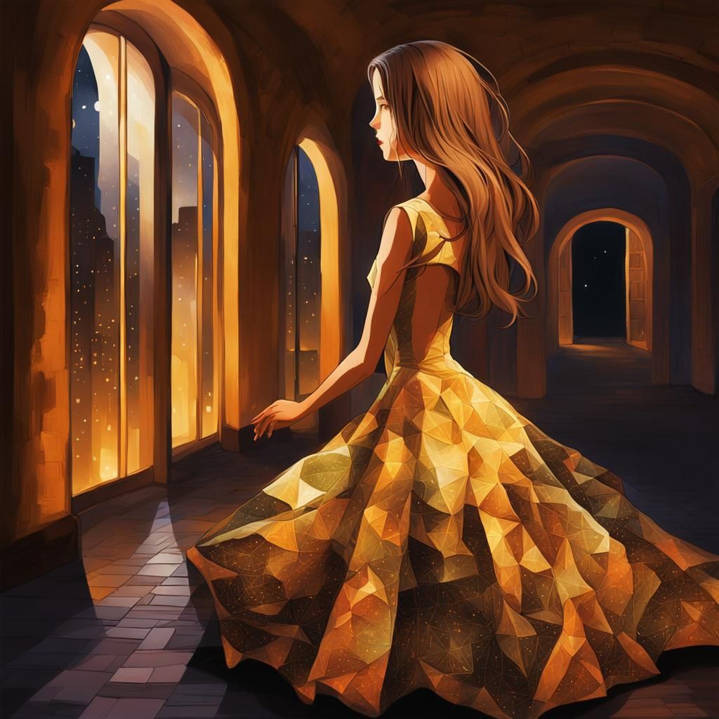 Elegant Woman in Mini Dress at Night