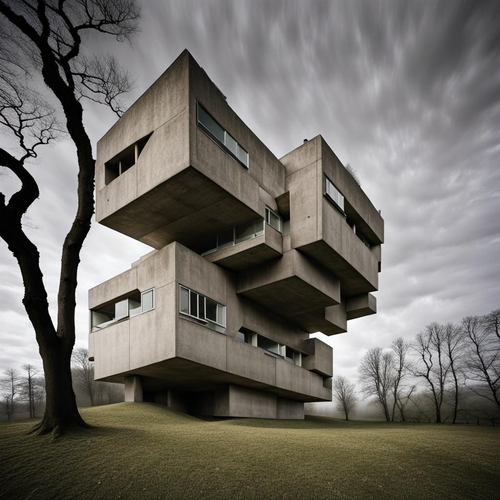 Surreal Brutalist Dwelling in Architectural Style