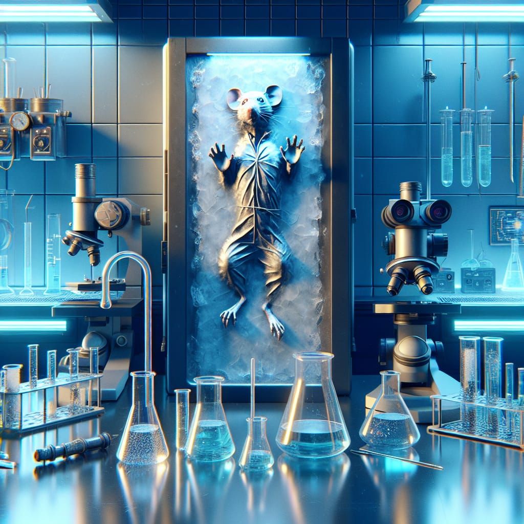 Mouse Frozen in Carbonite in Science Lab