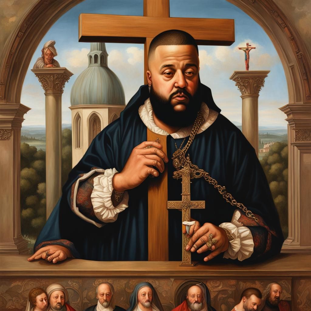 DJ Khaled on the Cross: Renaissance Painting