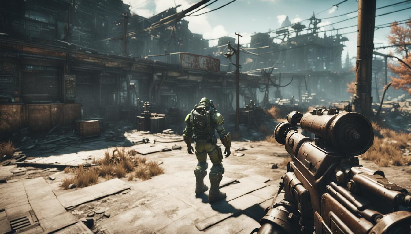 Fallout 4 Deathclaw in Power Armor: Cinematic Film Still