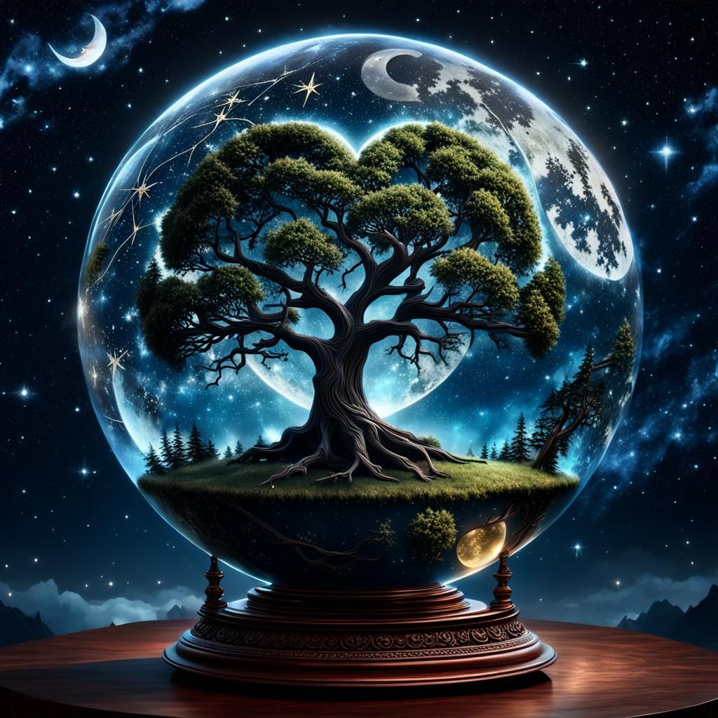 Heart Tree in Globe: Digital Matte Painting