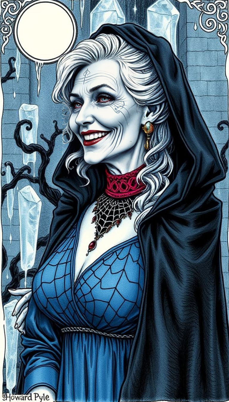 Ethereal Gothic Goddess in a Winter Wonderland