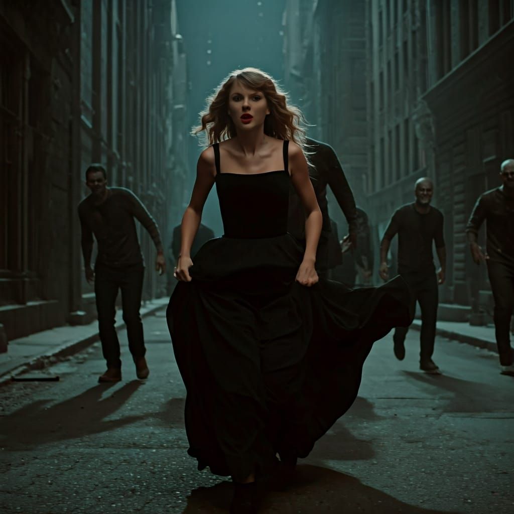 Taylor Swift Zombie Apocalypse in Cinematic Style