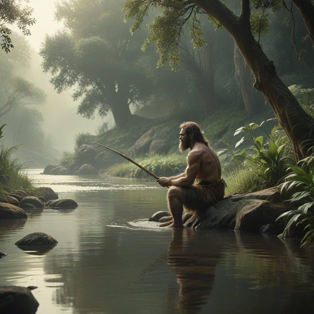 Ancient Life in a Serene Prehistoric Landscape