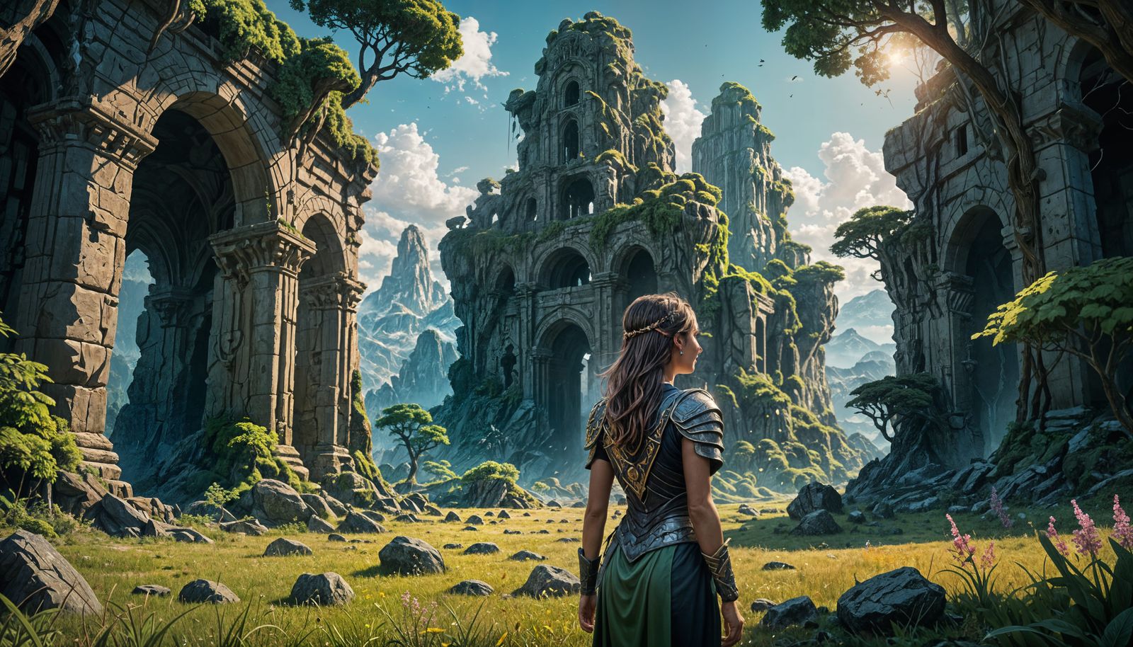 Detailed Matte Painting of Ancient Ruins