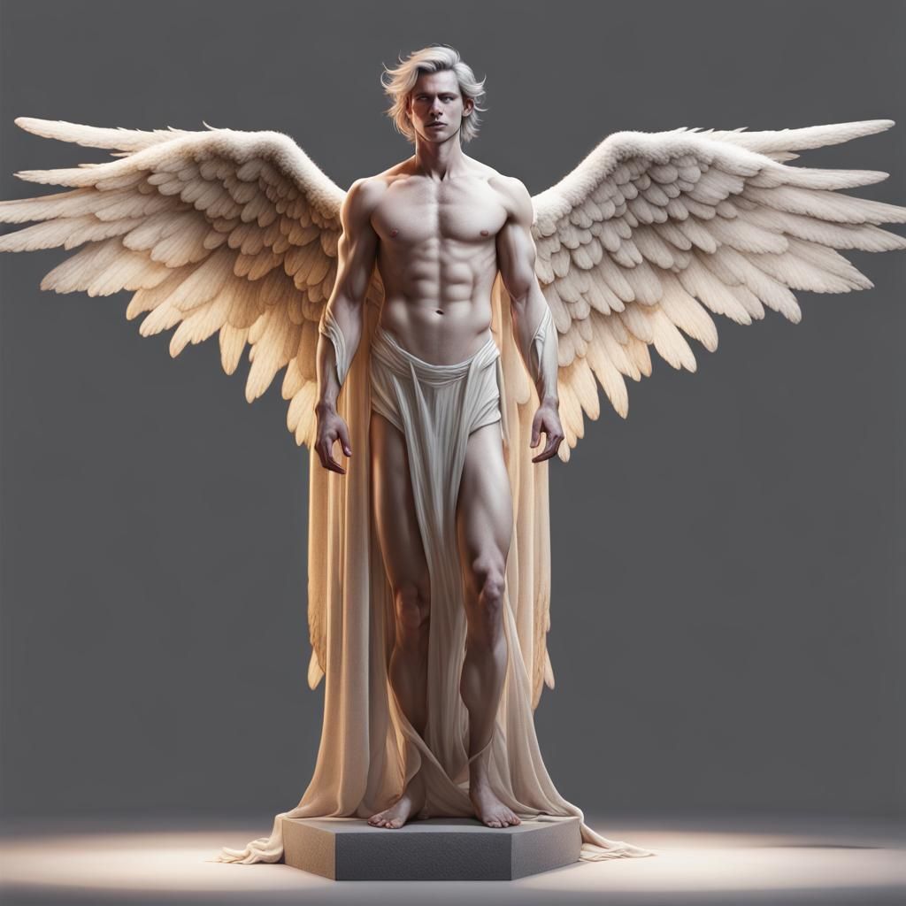 Androgynous Lucifer as Angel of Light in Pastel