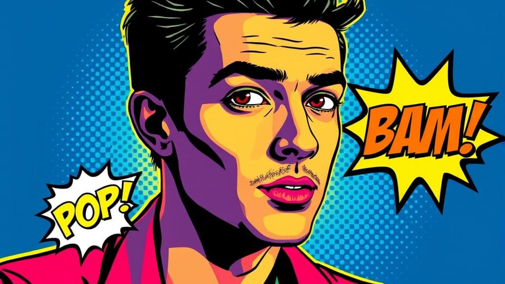 Vibrant Pop Art Portrait of a Dazzling Star