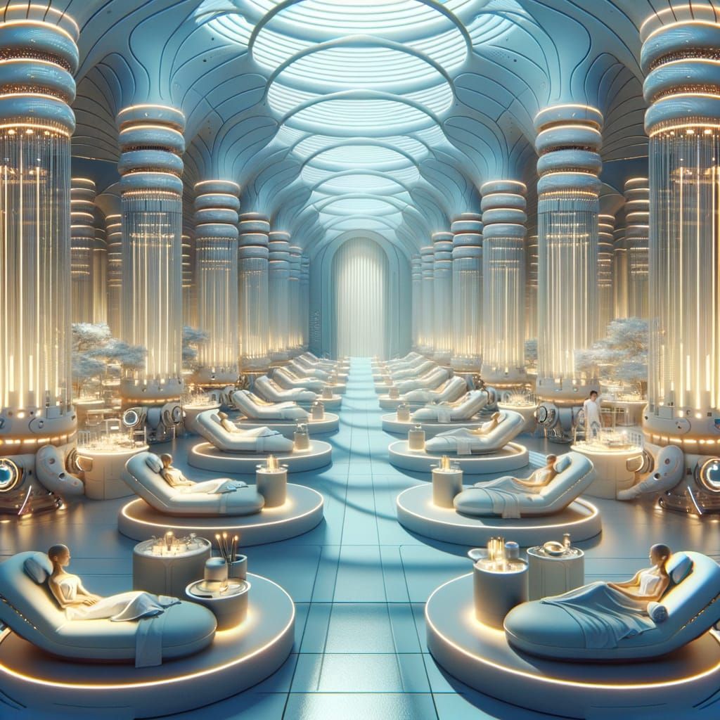 Fantasy Spa with AI Attendants for Ultimate Relaxation