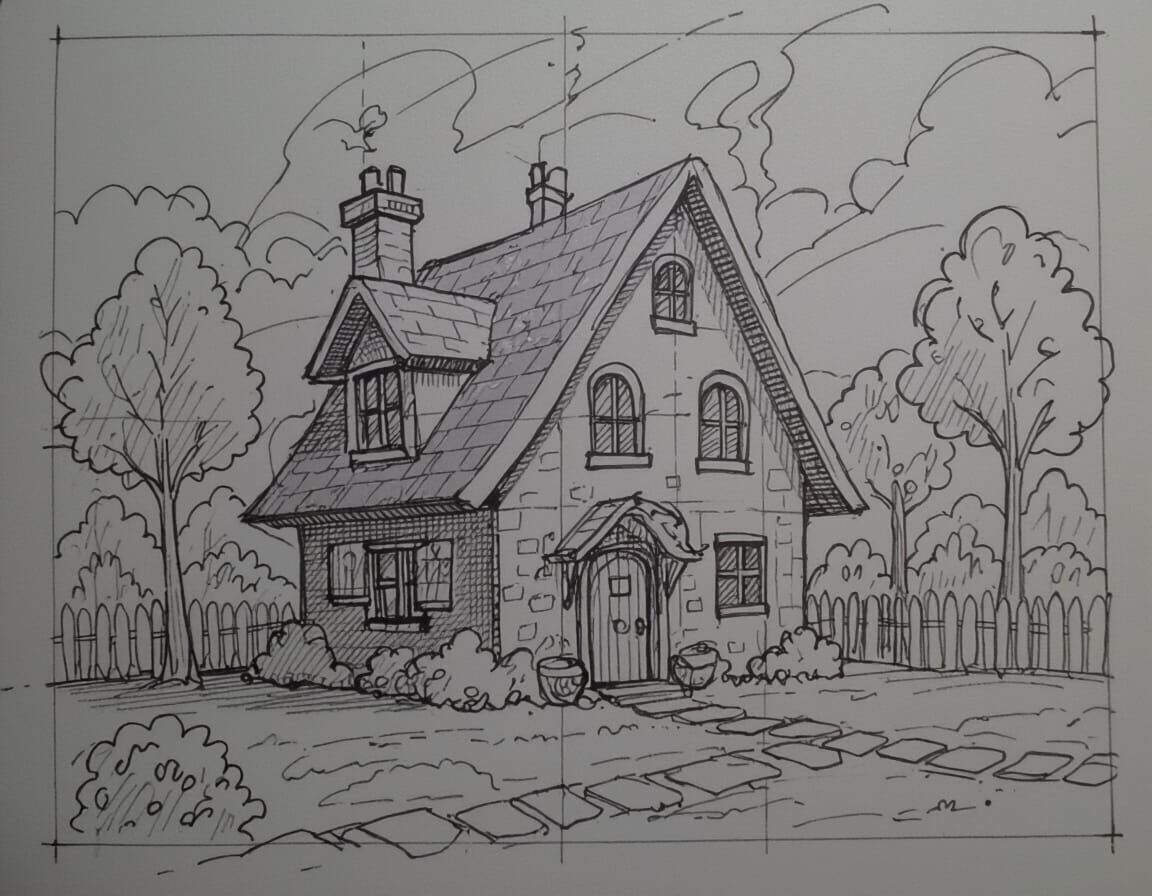 Fairy Wonderland House Draft Sketch