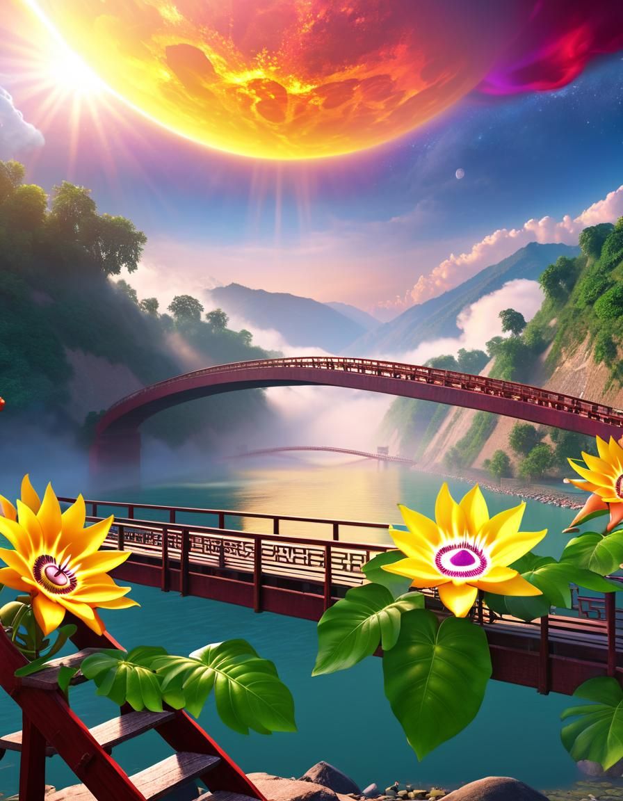 Bridges Across Kali River in Ultrarealism