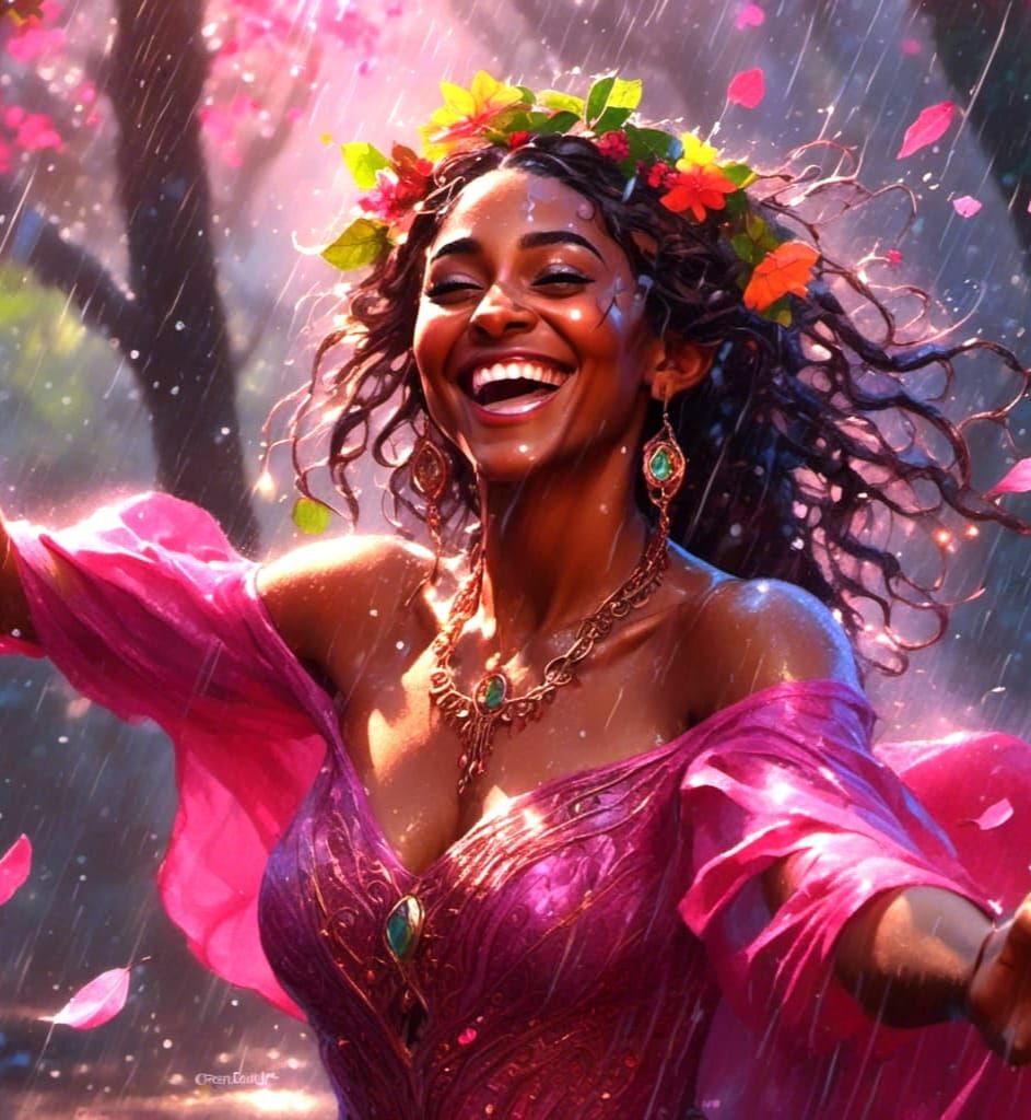 Laughing in the Rain - pink