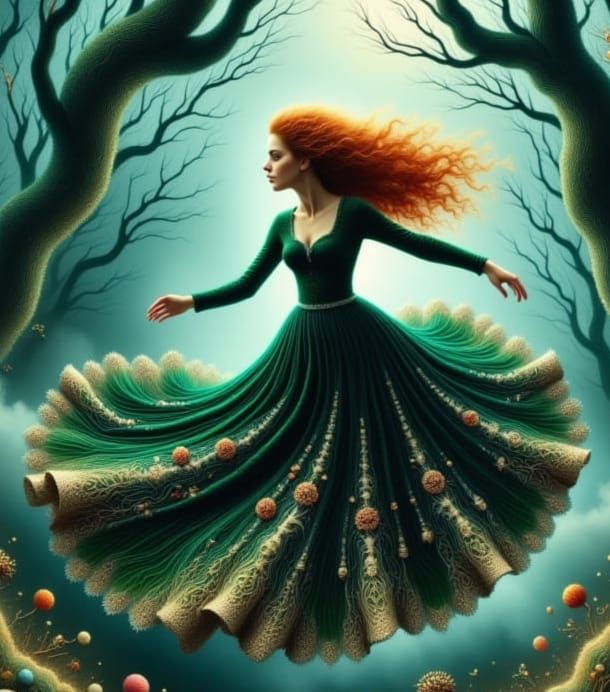 Teenage Girl Fleeing in the Black Forest