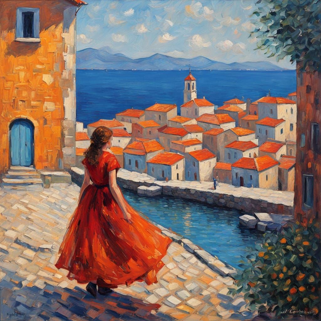 Vibrant Budva Streets in Warm Golden Light