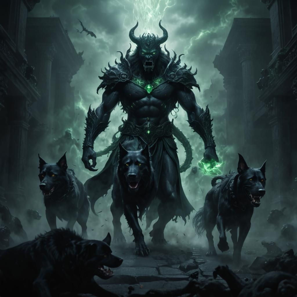 Hades the god of the underworld welcomes ghosts of the dead ...