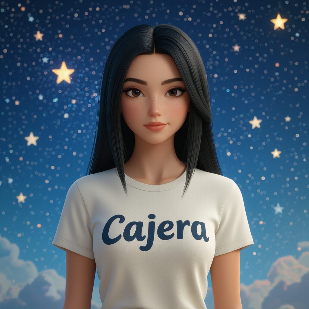 Andrea the Cashier Among Stars: Matte Painting