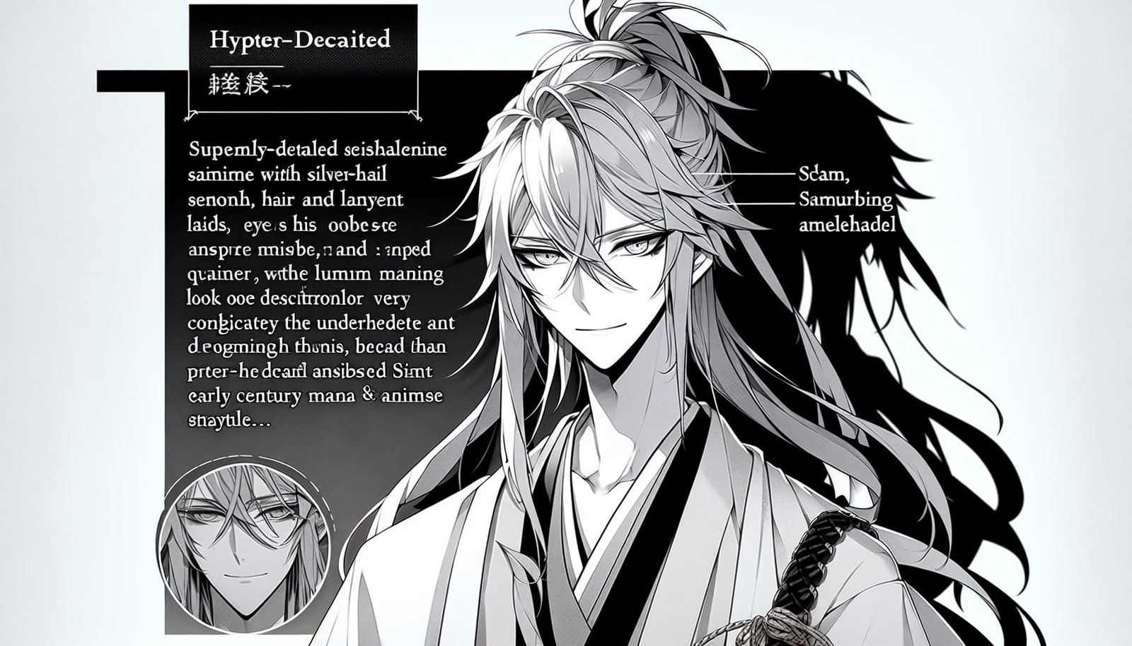 Sinister Anime Samurai with Shadowy Aura