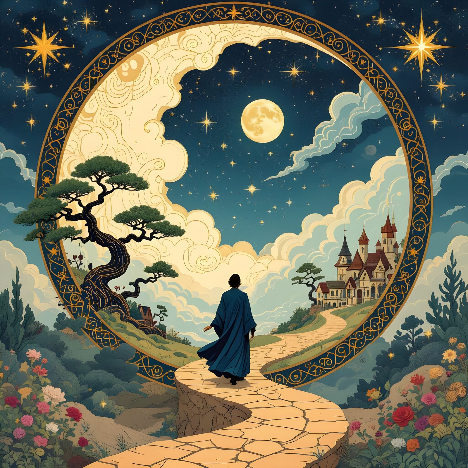 Surreal Stargate Dreamscape with Ancient Bonsai and Fantasy ...