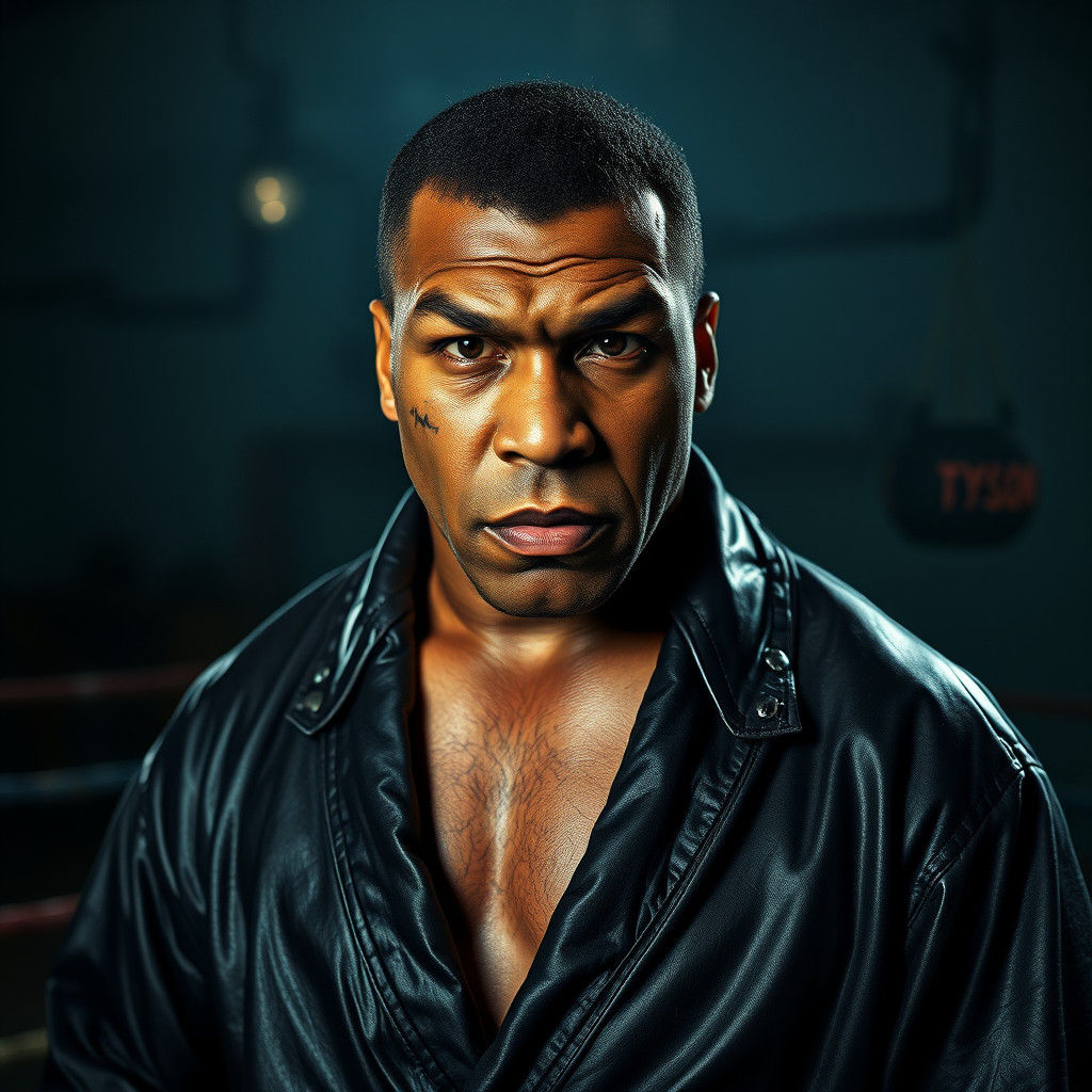 Mike Tyson in Dark, Gritty Realism Style