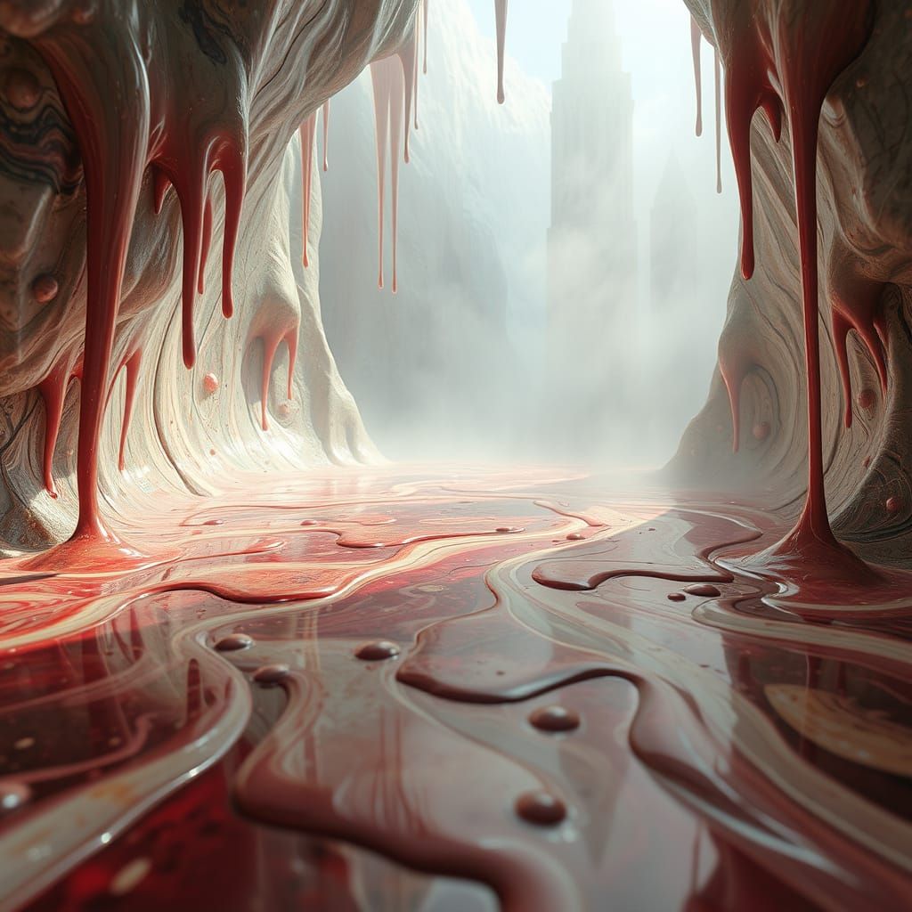 Surreal Dissolving Artwork with Distorted Perspective