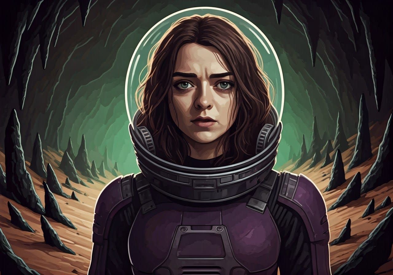 Ethereal Portrait of a Heroine in a Desolate Alien Landscape