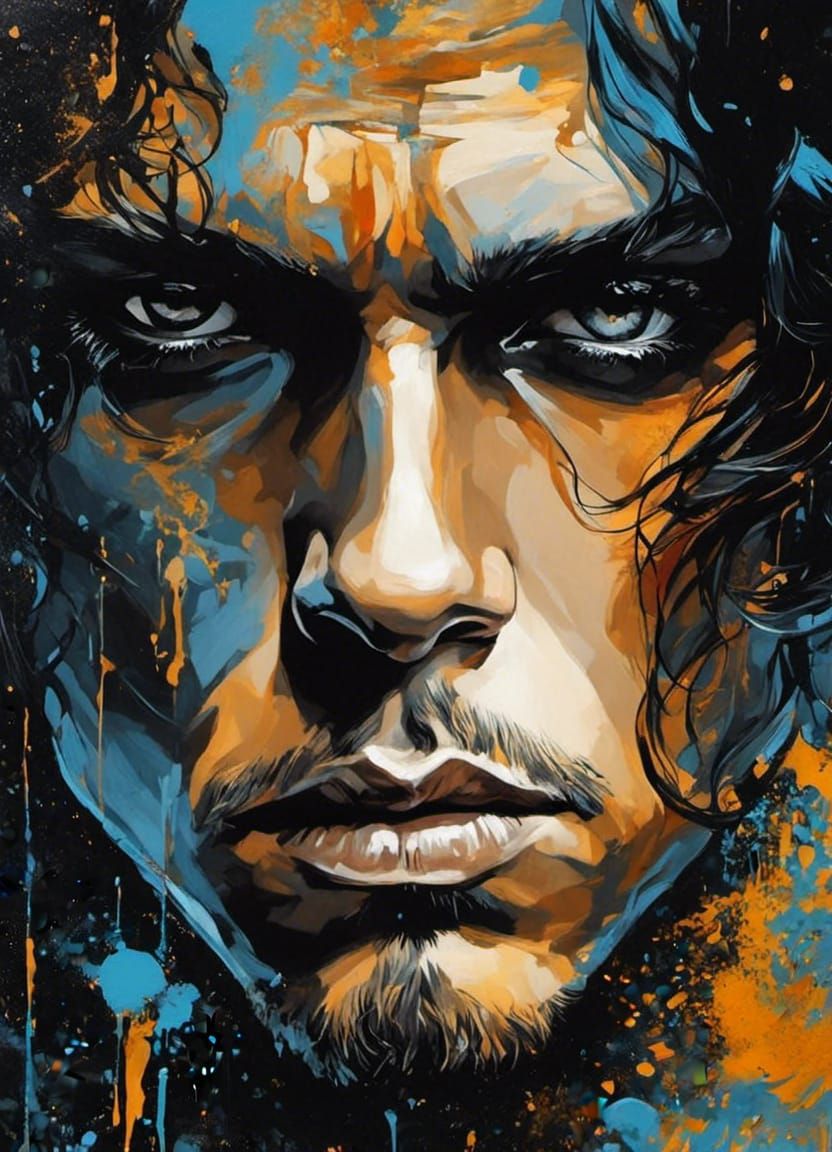 Colorful Graffiti Portrait in Splash Art Style