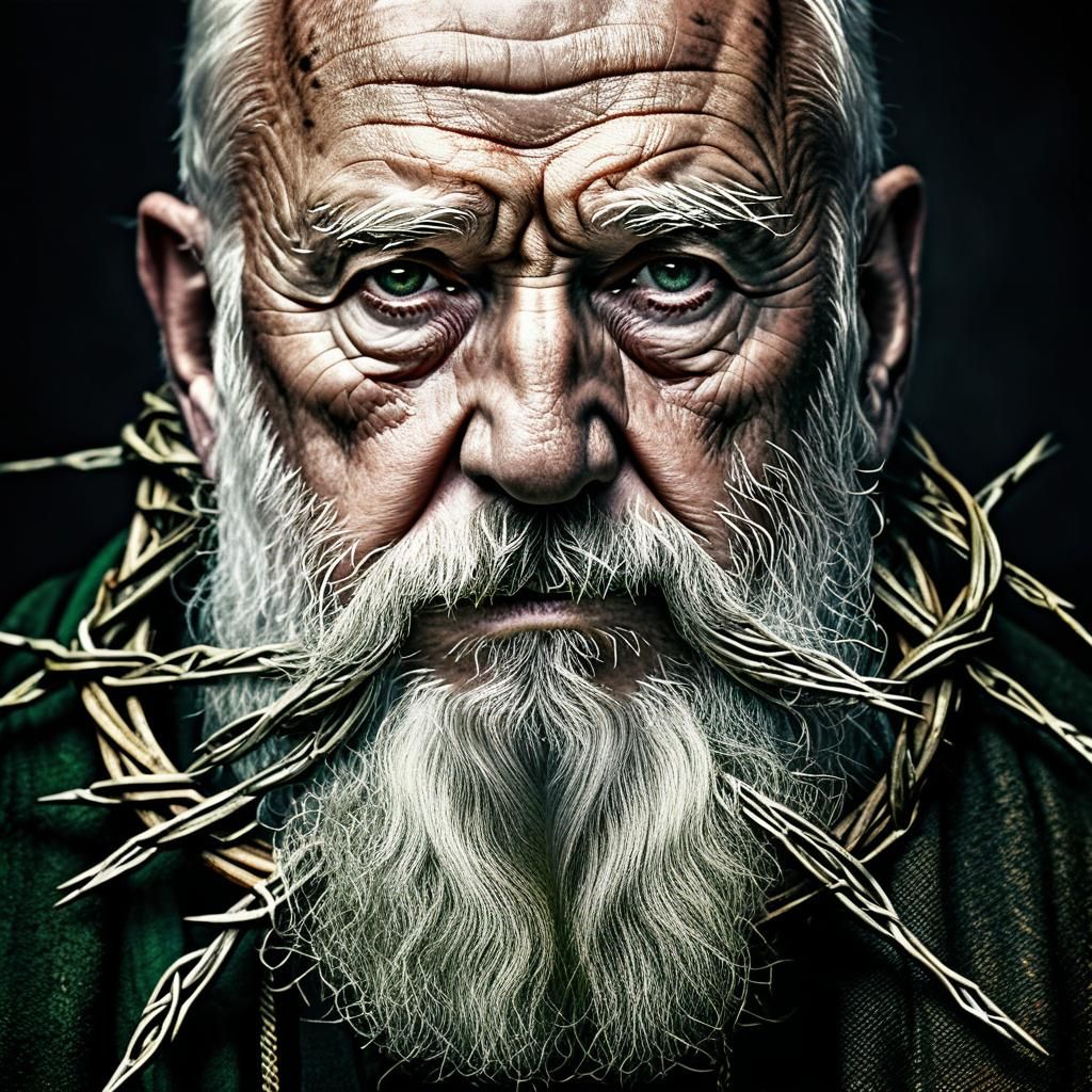 Thorn Beard Portrait with Celtic Knotwork