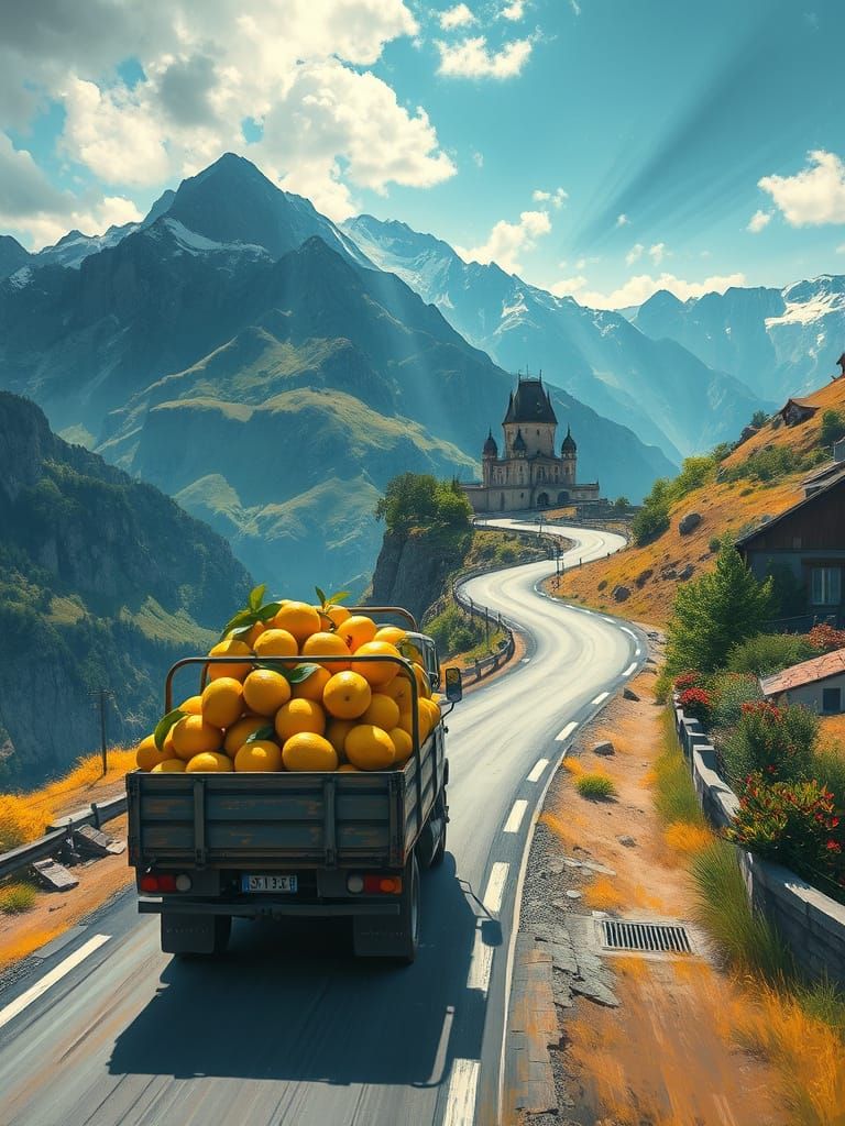 Vibrant Lemons Conquer Majestic Castle Landscape in Double E...