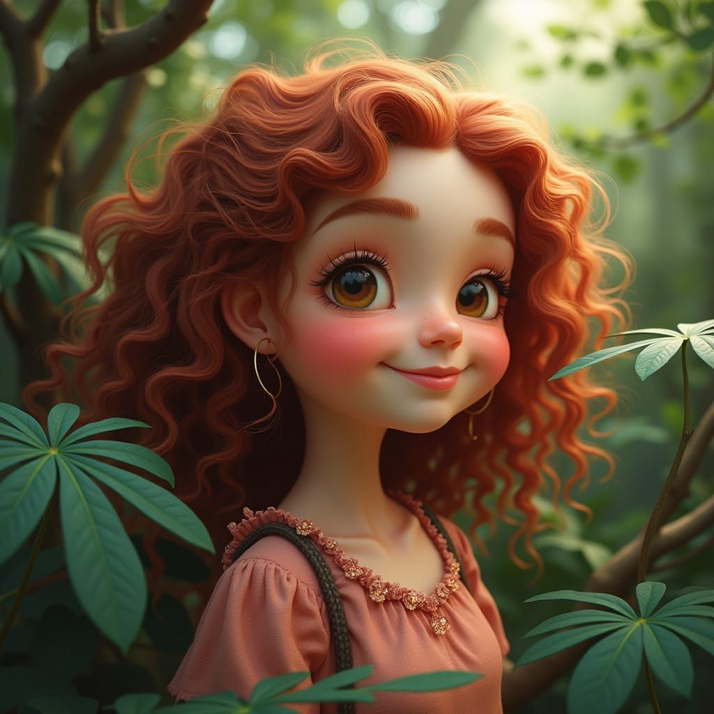Radiant Whimsical Fantasy Girl in Vibrant Surroundings