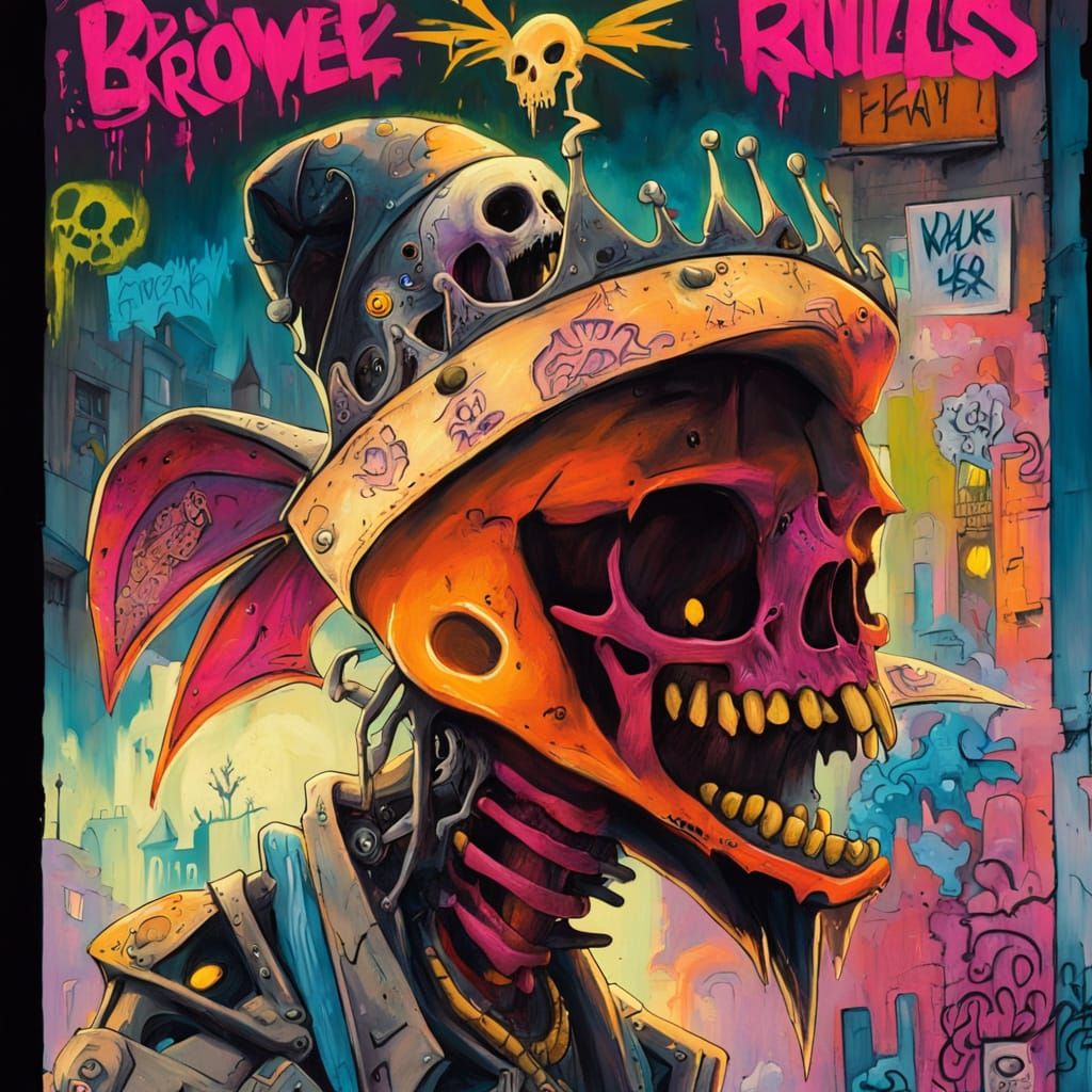 Skeletal Wizard Reigns in Ruined Fantasy City