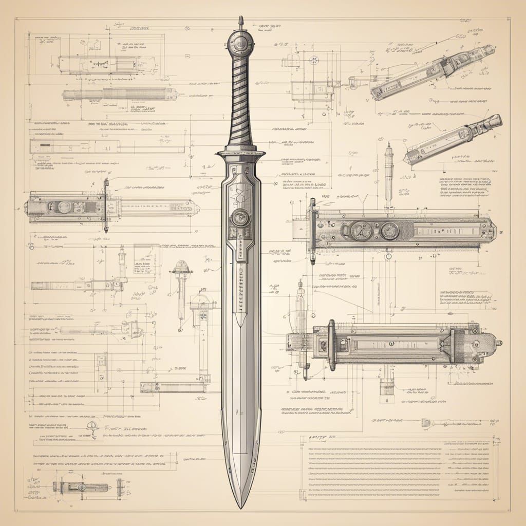 Electric Power Sword Construction Drawing