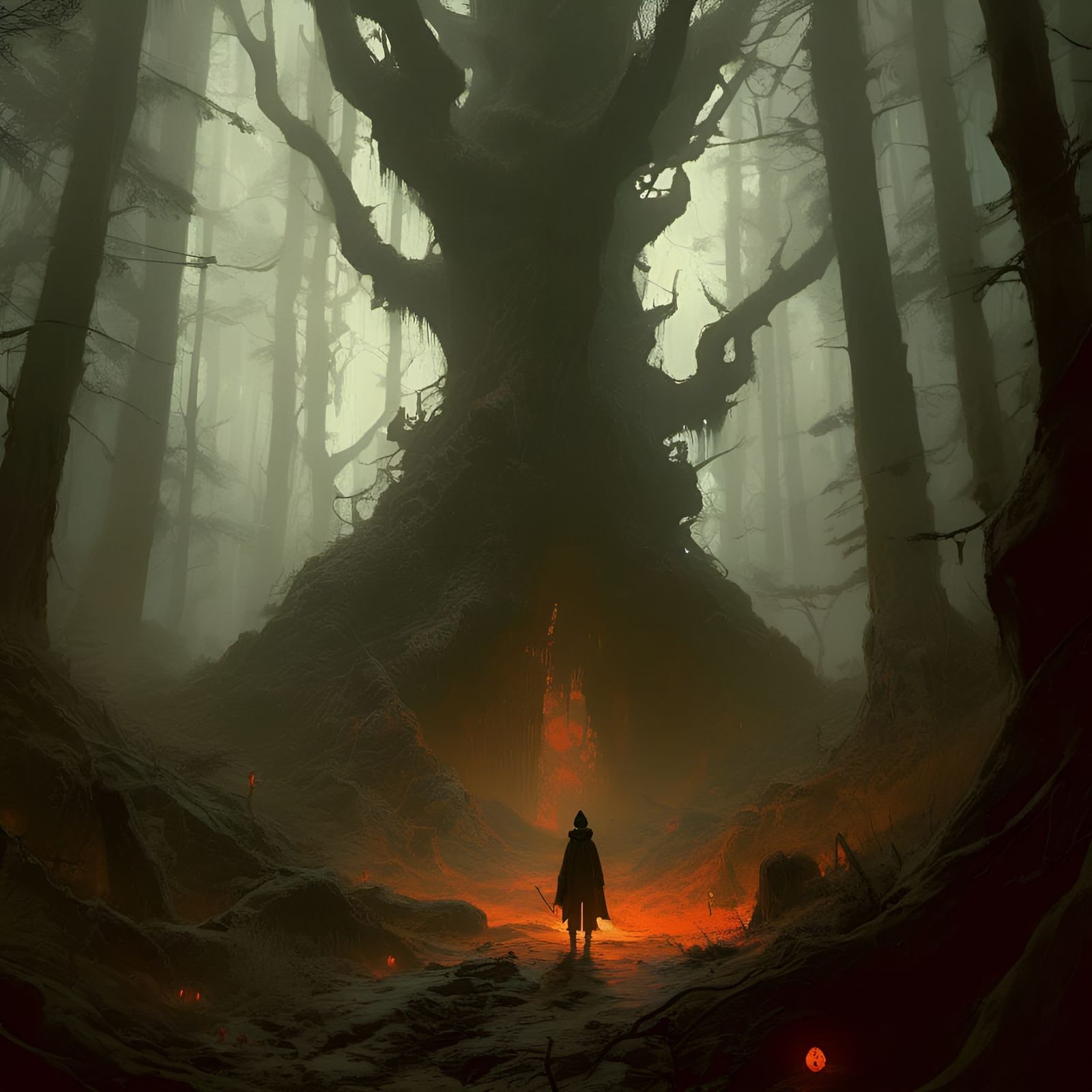 Sinister Monster Illustration in Horror Aesthetic