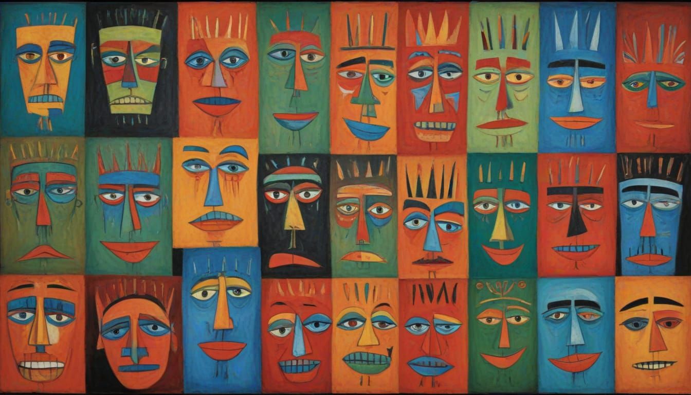 Vibrant Expressionist Portraits in Bold Colors