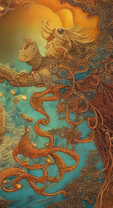 Fantasy Realms Depicted on Ancient Maps in 8K