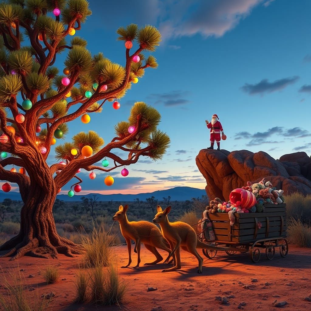 Australian Christmas: Kangaroos, Santa, and Desert Cheer