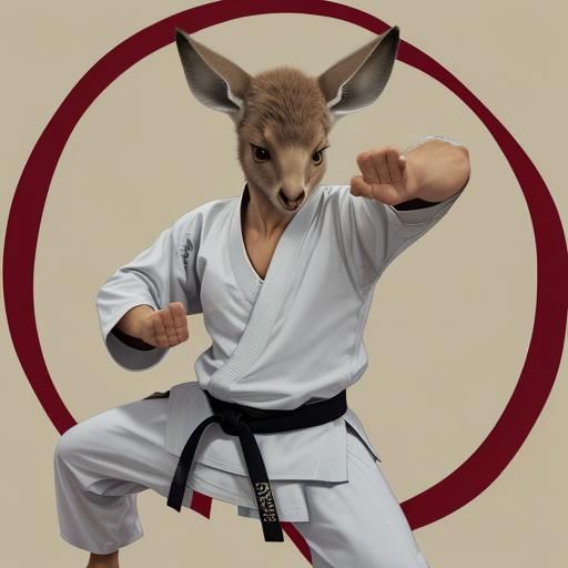 Karate Kangaroo in Kung-Fu Stance