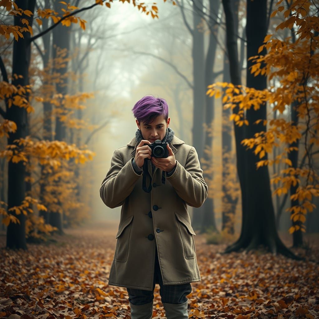 Mysterious Autumn Forest Landscape in Moody Cinematic Style