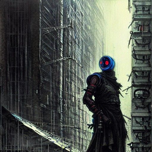 Cyclopic Cyborg Portrait in Cyberpunk City