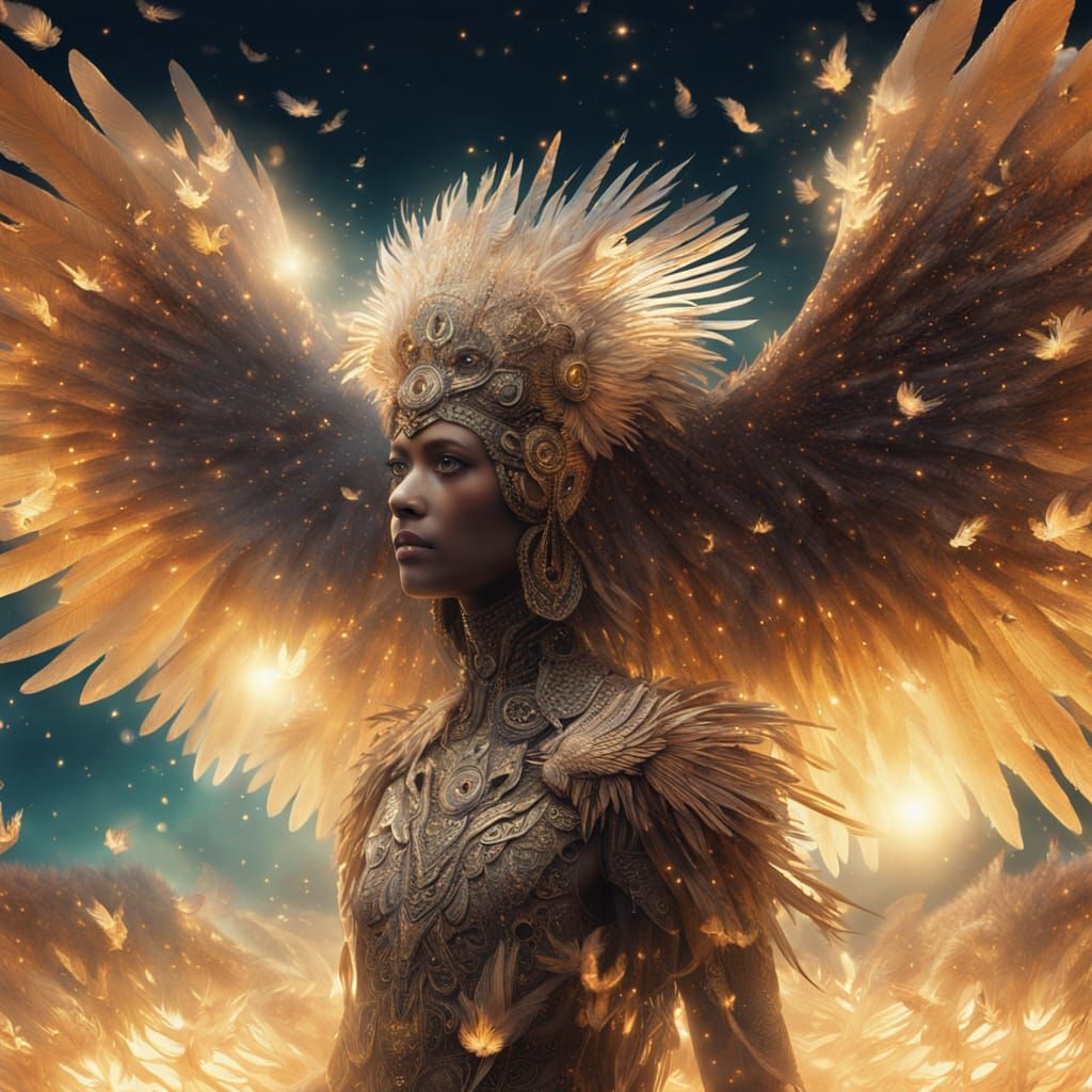 Surreal Mass of Eyes and Wings in Dreamlike Fantasy